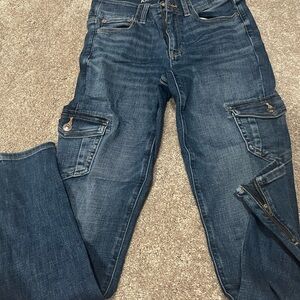 Like new jeans with zippers on legs